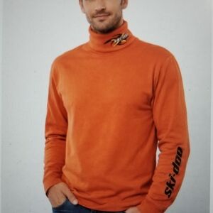 Vintage Unisex Ski-Doo Logo Turtleneck Top Orange S/P